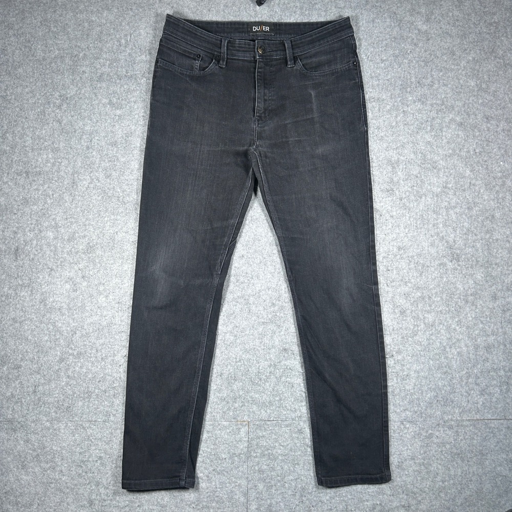 DU/ER Denim Jeans Mens 34x32 Black‎ L2X Slim Fit Performance Stretch Casual Work